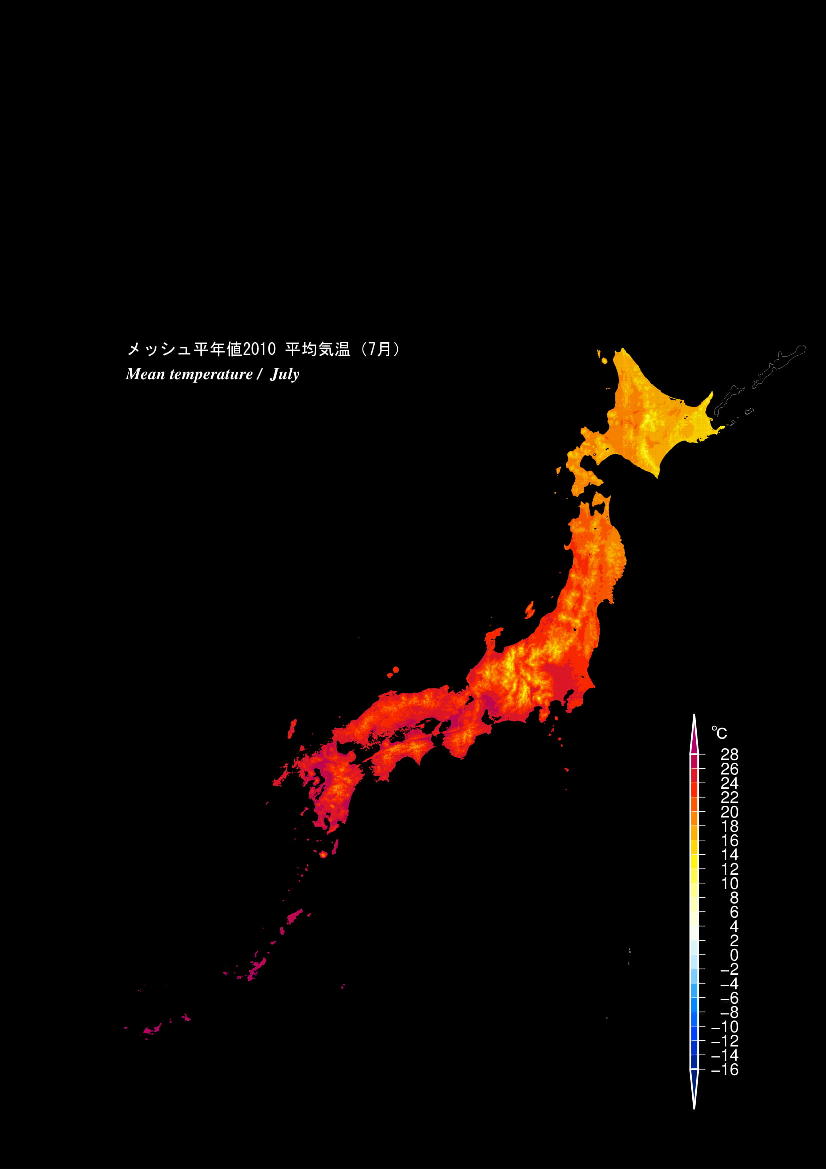 画像）メッシュ平年値図