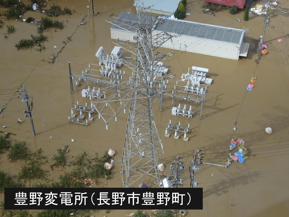 写真）浸水した豊野変電所