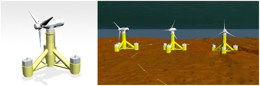 画像）潮流発電に用いる水中タービン発電機の一例（イシュカ・タパ潮流発電事業）