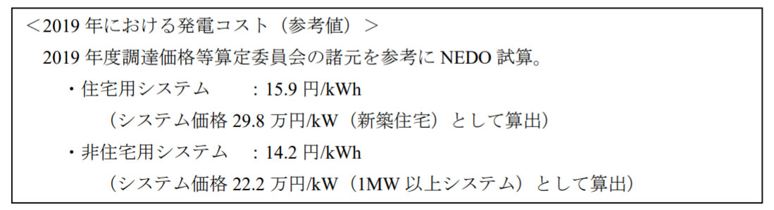 画像）2019年における発電コスト