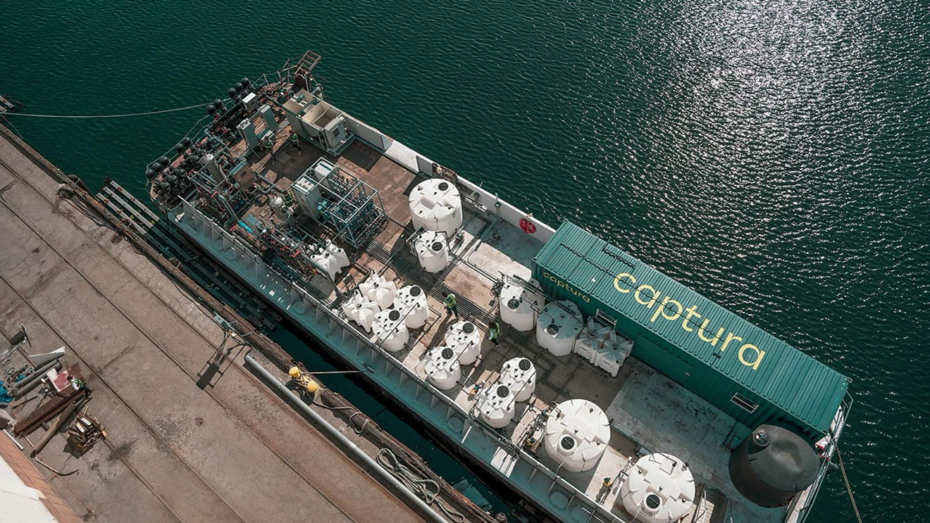 写真）Caputura社のDOC（直接海洋回収技術）設備